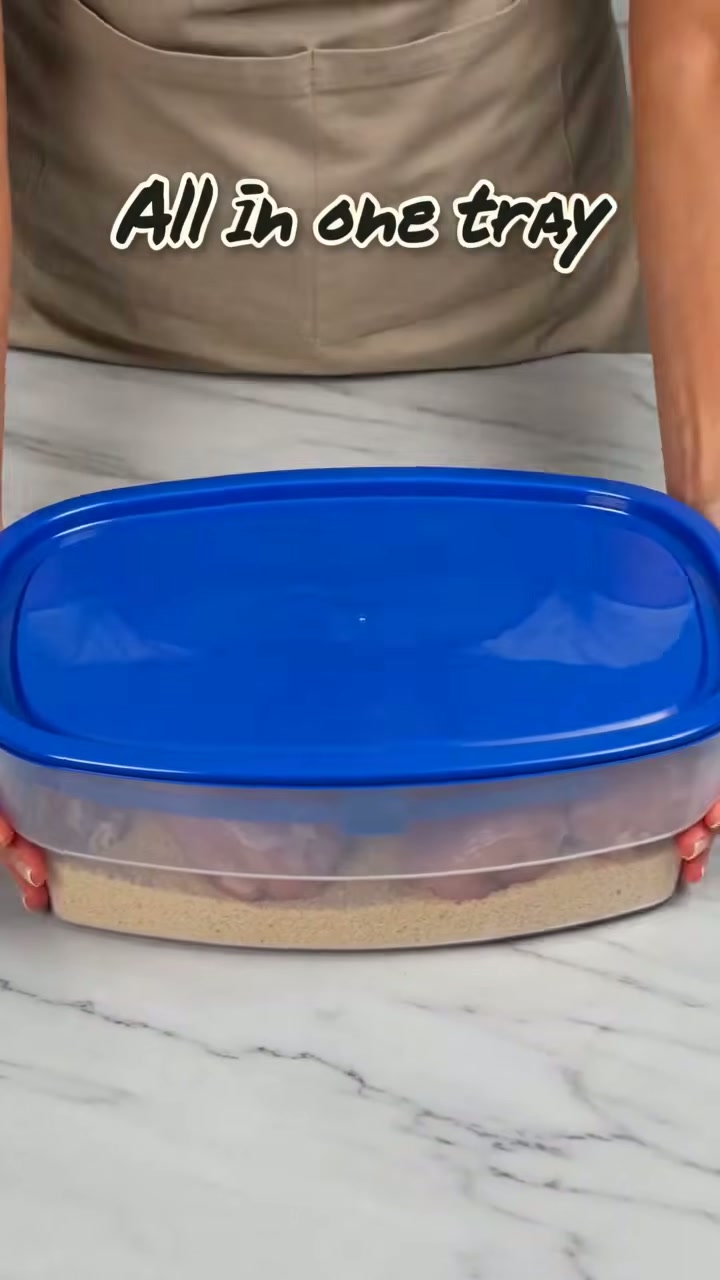 A lidded bowl with a basket insert for mess-free breading