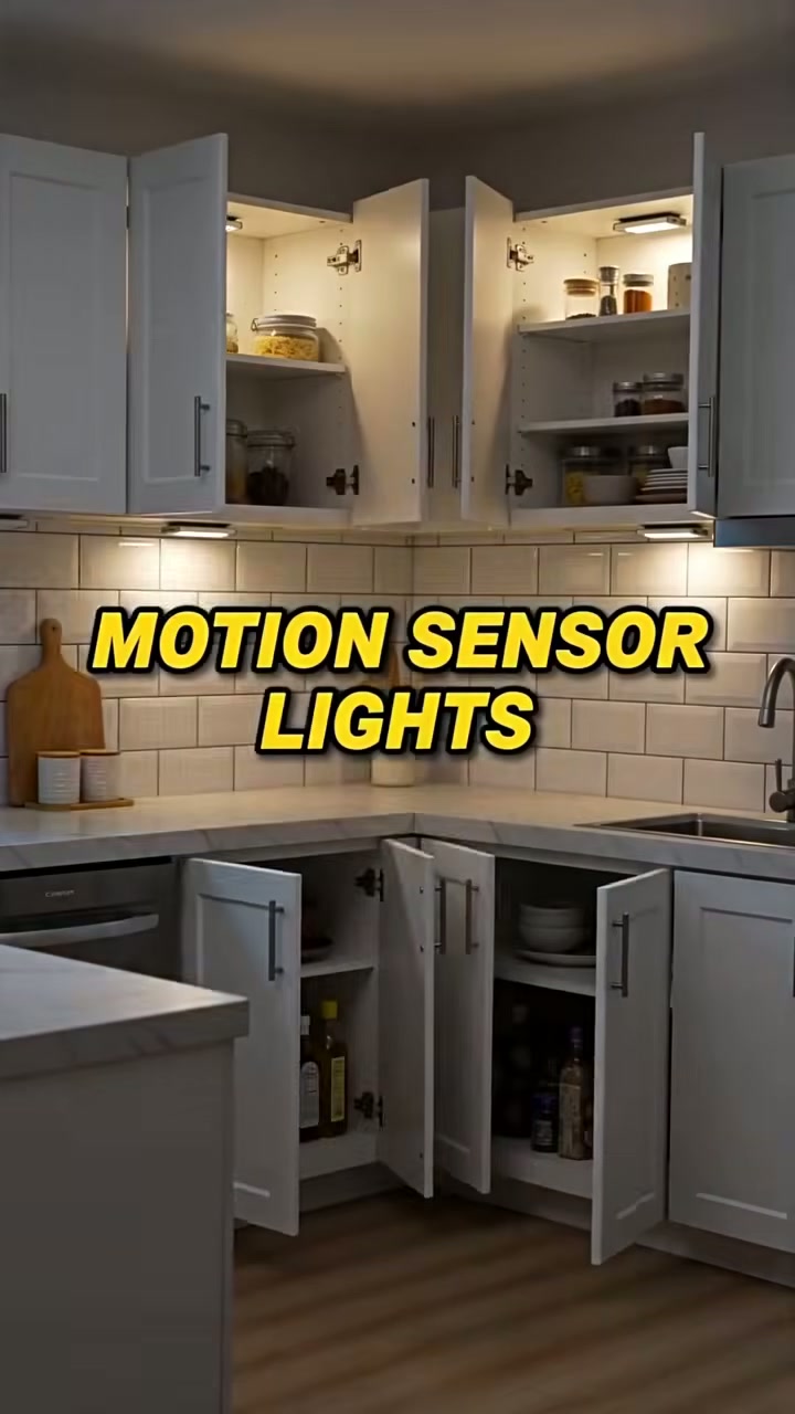 Motion-activated, so each cabinet lights as you open it
