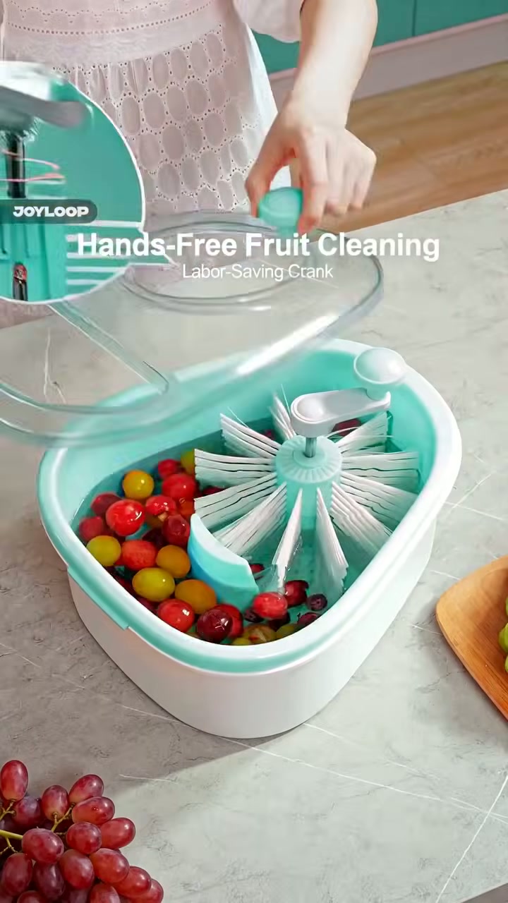 A spinning basin that scrubs fruit and veg hands-free