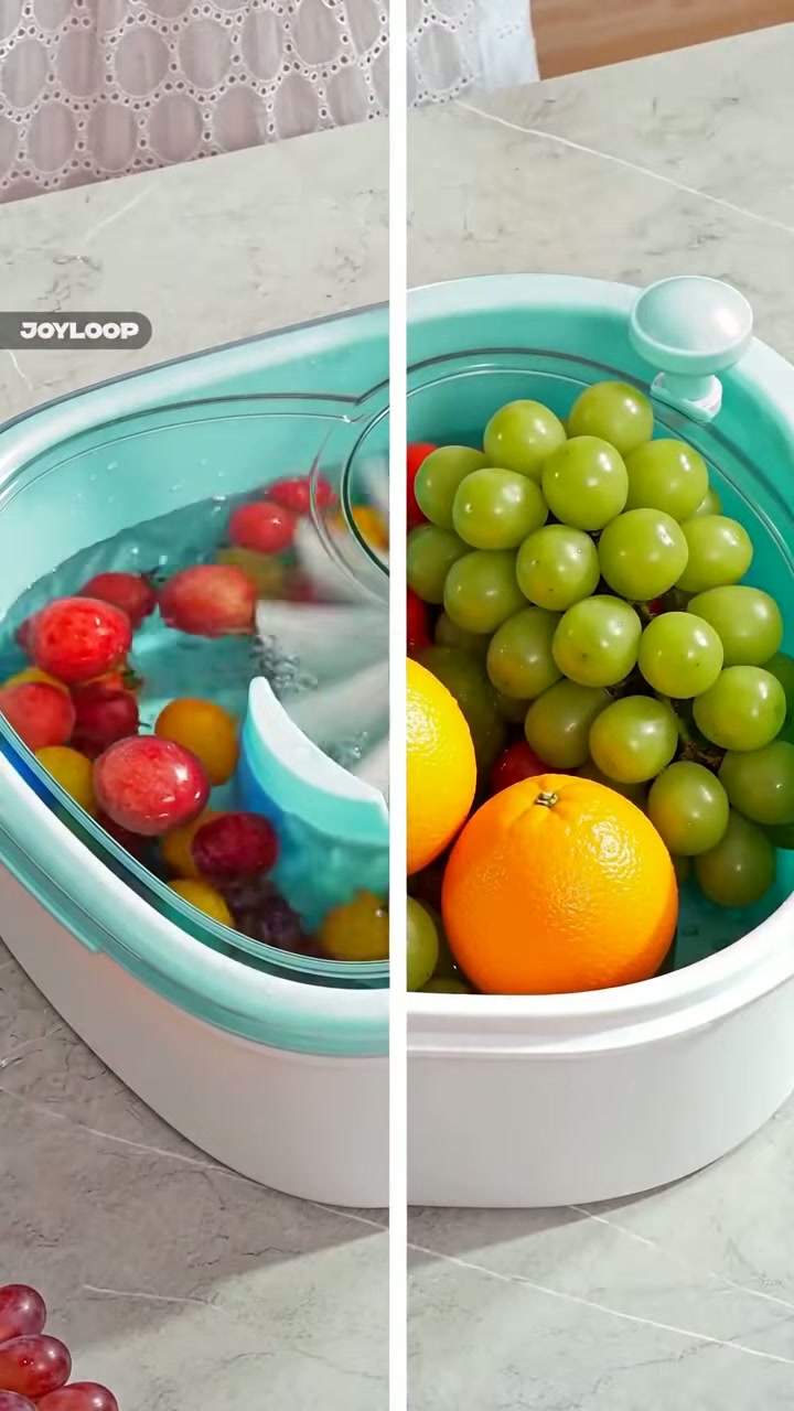 Clean produce in about 30 seconds, lifted out in the basket