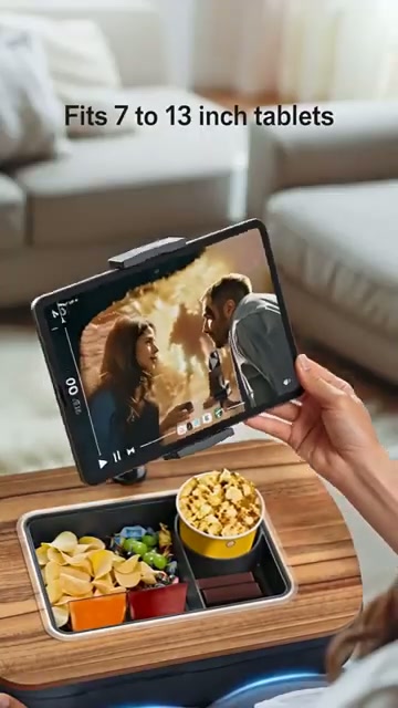 Fits 7–13 inch tablets — movie mode with the snack tray