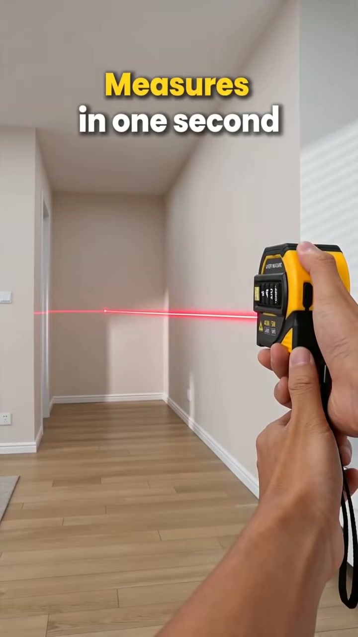 Point the laser to measure a whole room in one second