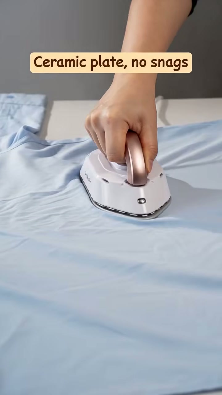 The ceramic plate glides over shirts without catching